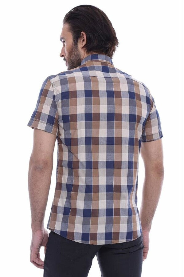 Camisa de algodón con estampado de cuadros - Wessi