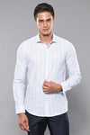 Sky Blue Striped Men's Shirt | Wessi