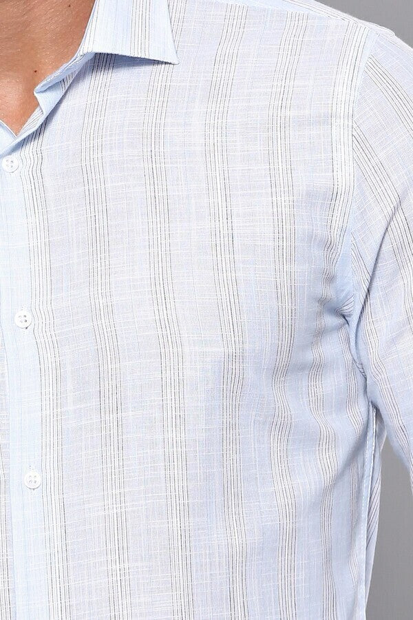 Camisa de hombre a rayas azul cielo | Wessi