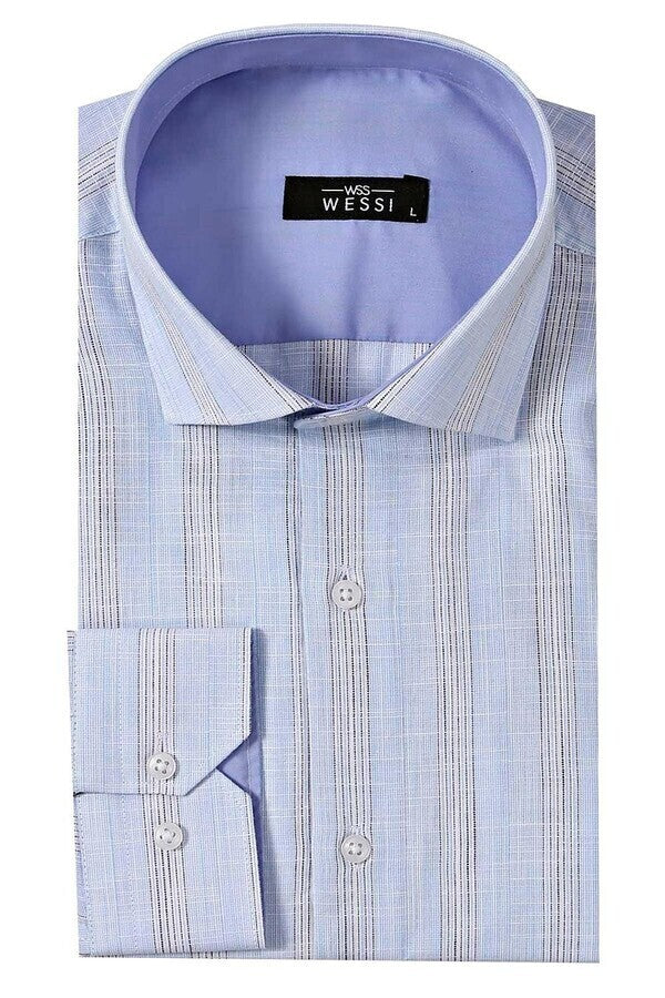 Camisa de hombre a rayas azul cielo | Wessi