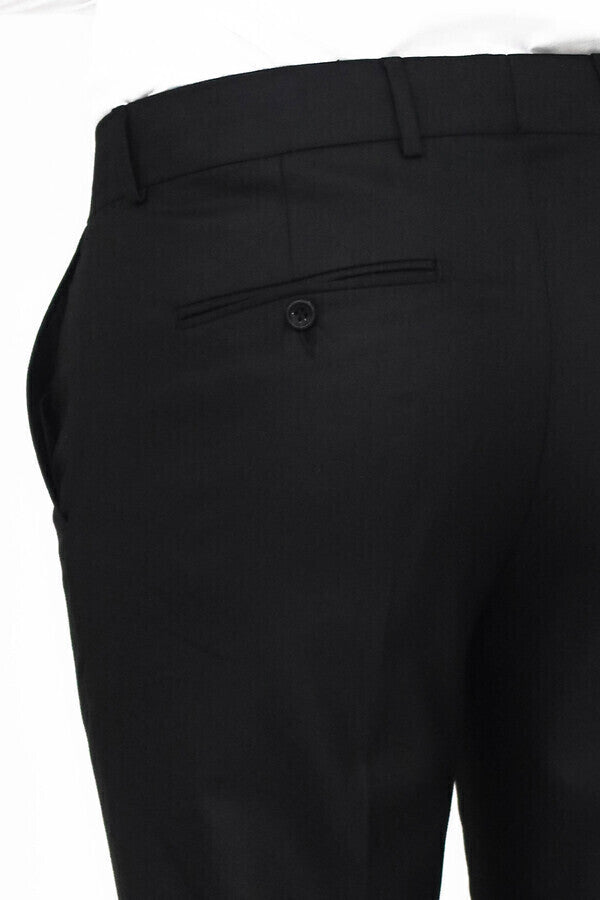 Pantalones negros lisos para hombre - Wessi