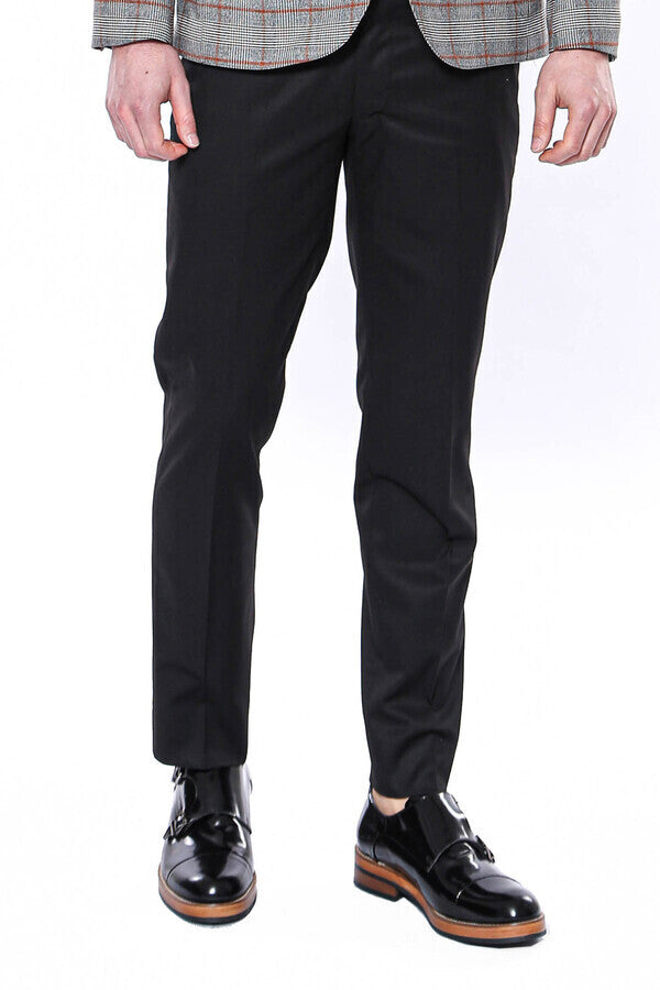 Pantalones negros lisos para hombre - Wessi