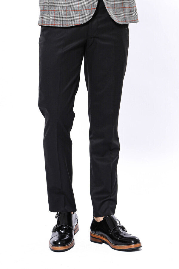 Pantalones negros lisos para hombre - Wessi