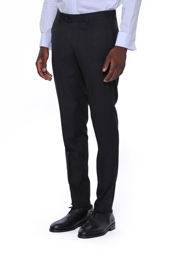 Pantalones negros lisos para hombre - Wessi
