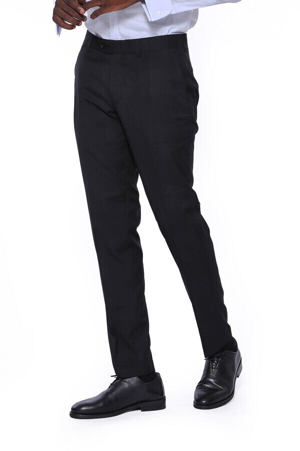 Pantalones negros lisos para hombre - Wessi