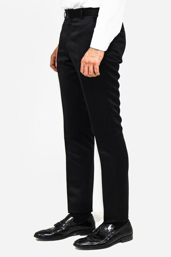 Pantalones negros lisos para hombre - Wessi