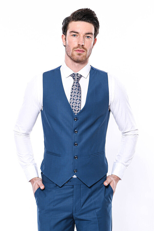 Chaleco azul marino liso | Wessi