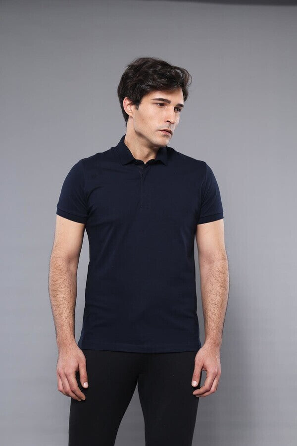 Polo Düz Lacivert Tişört | Batı
