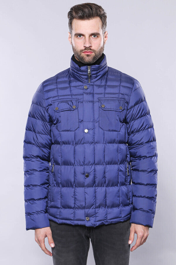 Abrigo de invierno acolchado azul para hombre - Wessi