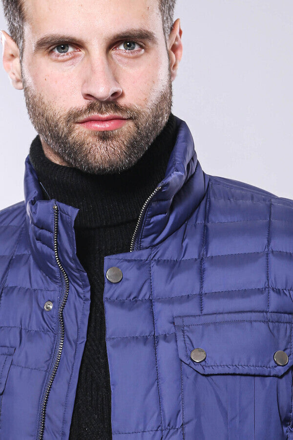 Abrigo de invierno acolchado azul para hombre - Wessi