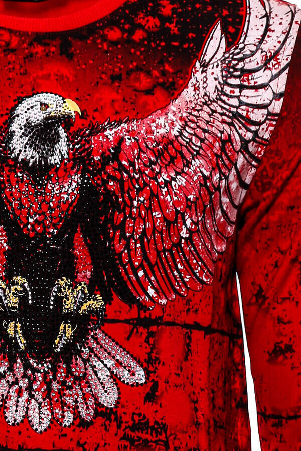 Sudadera ajustada con estampado de águila roja - Wessi