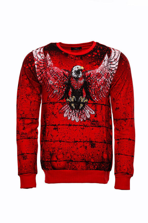 Sudadera ajustada con estampado de águila roja - Wessi