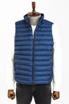 Chaleco de plumón azul con cuello alto y acolchado reversible para hombre - Wessi