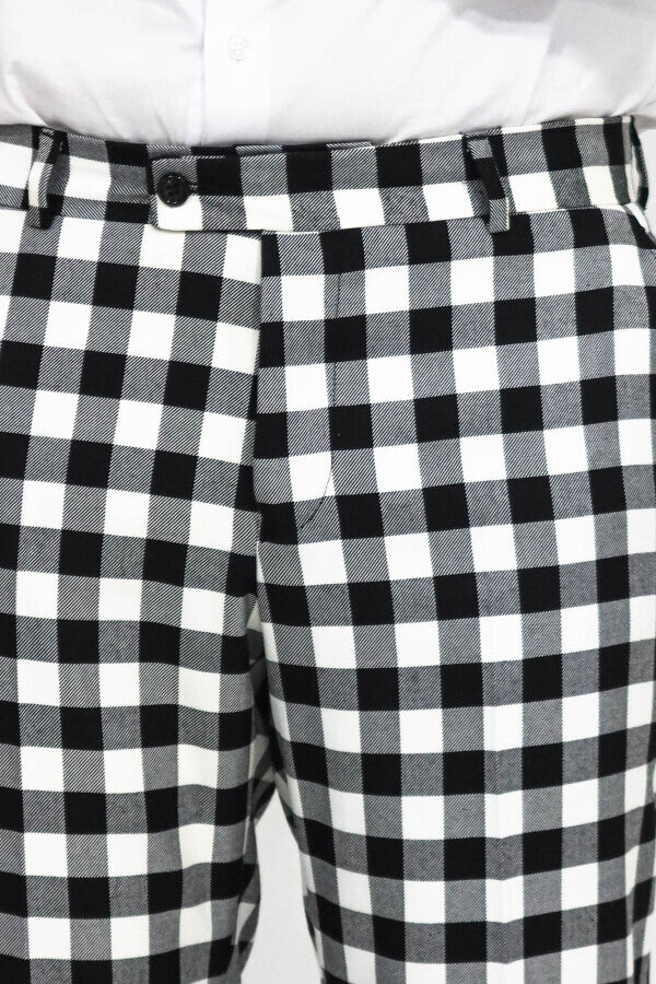 Pantalones negros ajustados a cuadros para hombre - Wessi