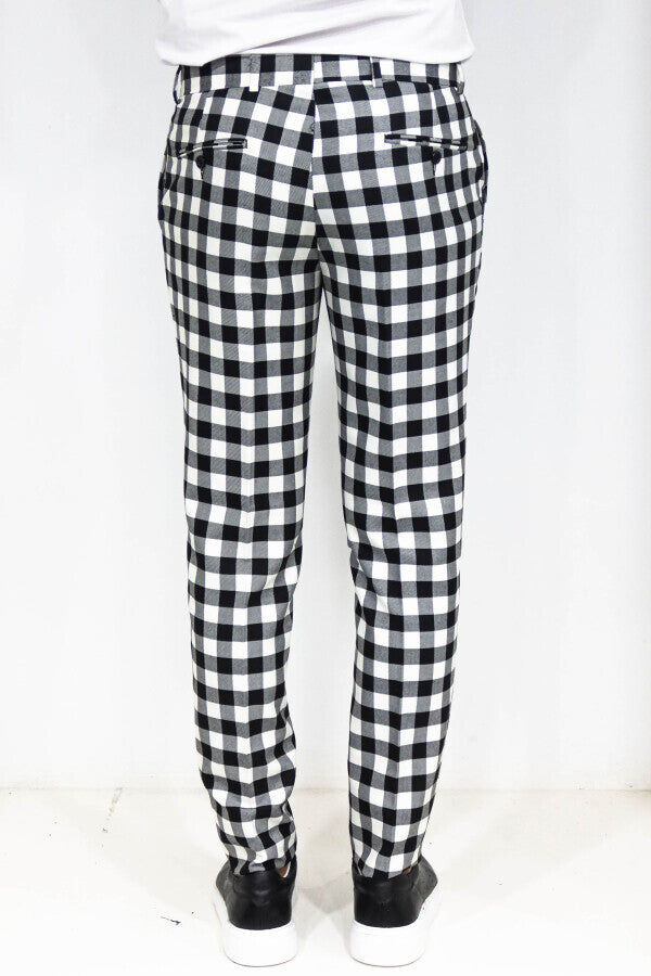 Pantalones negros ajustados a cuadros para hombre - Wessi