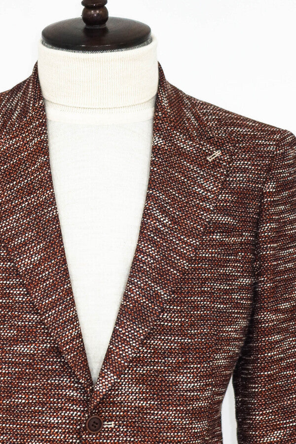 Blazer deportivo marrón con estampado y corte entallado para hombre - Wessi