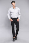 Pantalones negros lisos de corte entallado con cinco bolsillos para hombre - Wessi