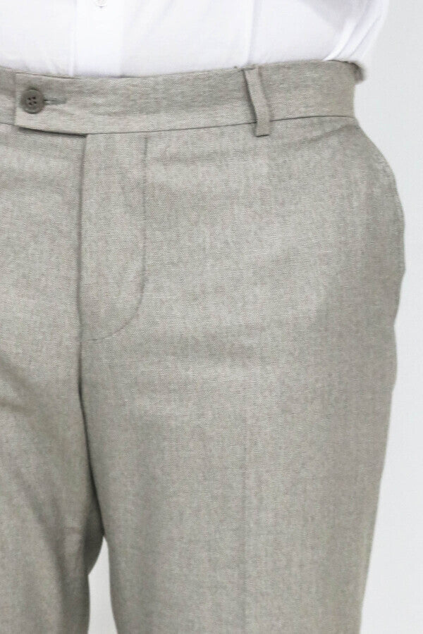 Slim Fit Dokulu Krem Erkek Pantolon - Wessi