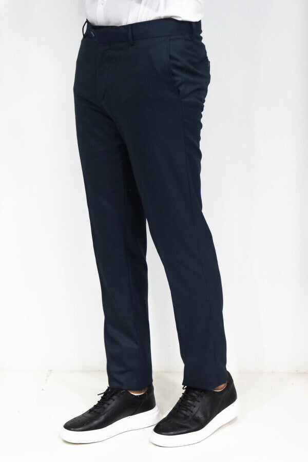 Slim Fit Dokulu Yağ Yeşili Erkek Pantolonu - Wessi