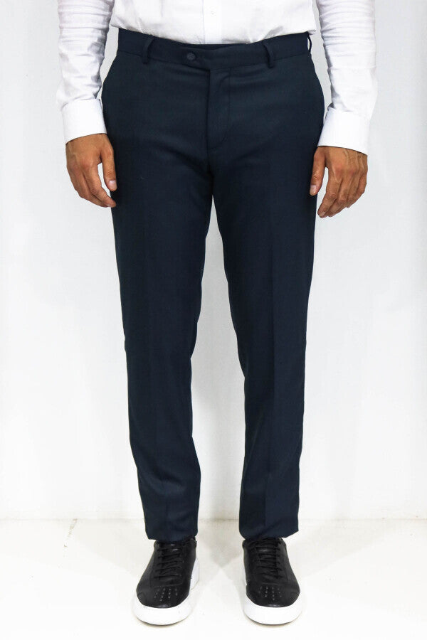 Slim Fit Dokulu Yağ Yeşili Erkek Pantolonu - Wessi