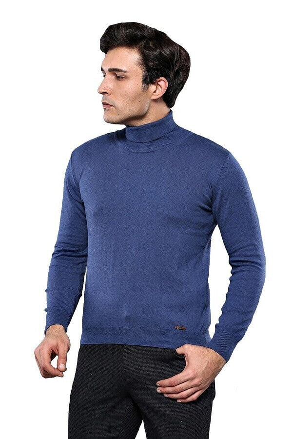 Turtleneck Blue Sweater | Wessi