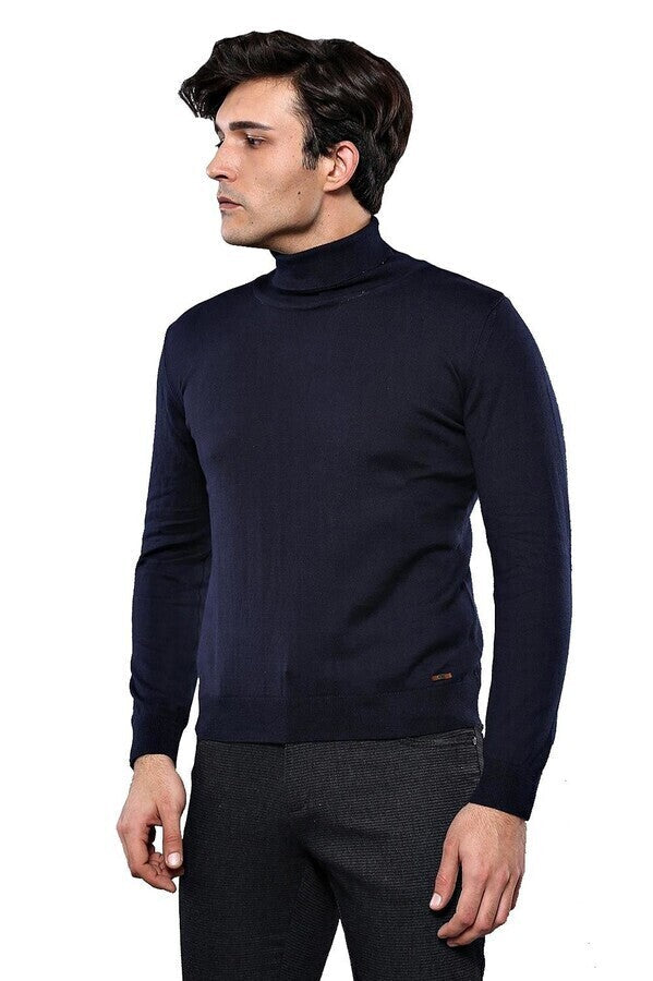 Turtleneck Navy Blue Sweater | Wessi