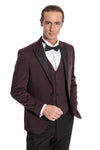 Vested Burgundy Tuxedo | Wessi
