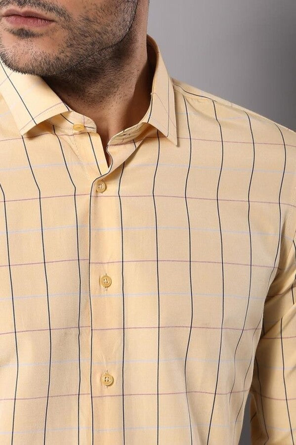 Camisa de cuadros amarilla para hombre | Wessi