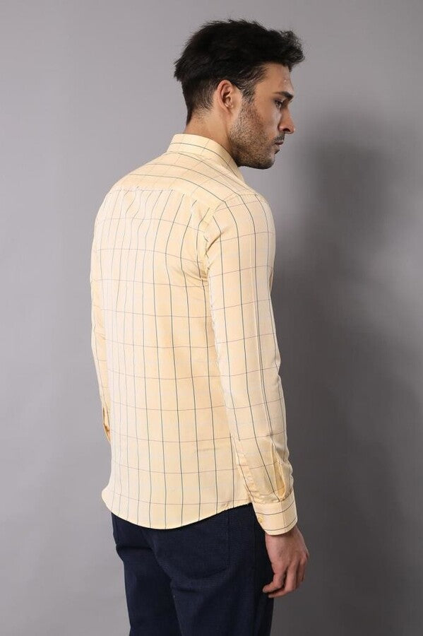 Camisa de cuadros amarilla para hombre | Wessi