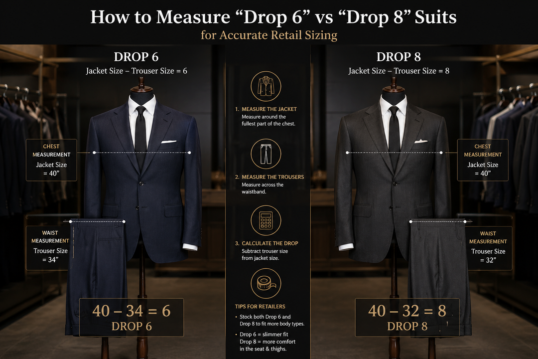 How to Measure "Drop 6" vs "Drop 8" Suits for Accurate Retail Sizing