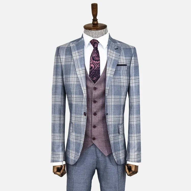 Wholesale Men's Checked & Plaid Suit  -  Wessi