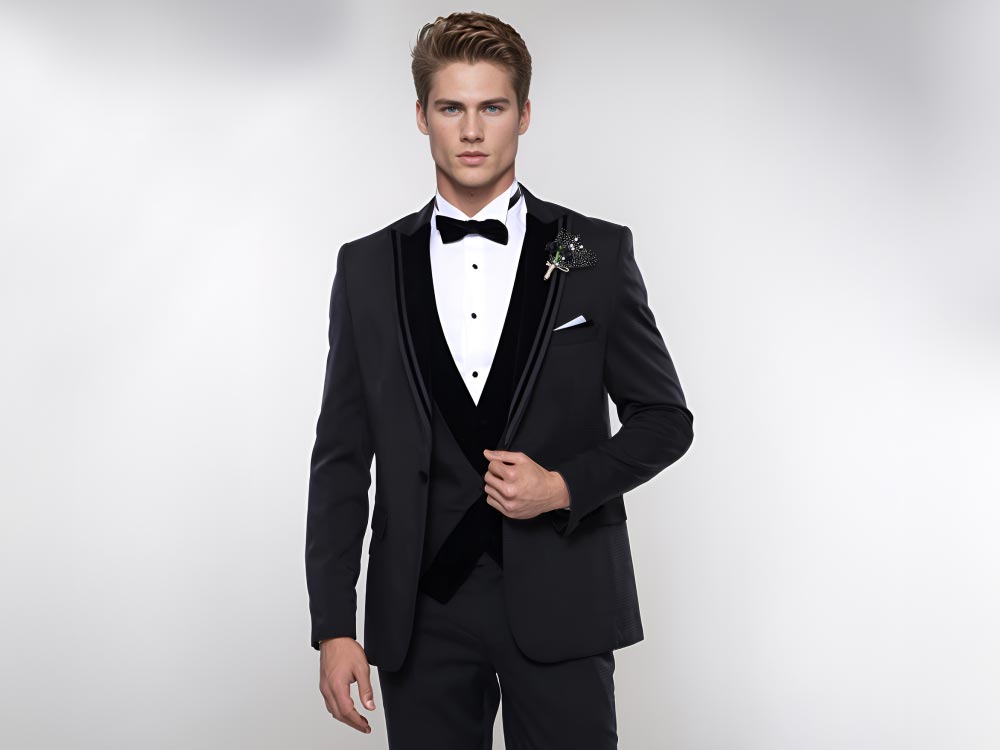 Wholesale Men's Patterned Tuxedo - Wessi