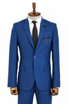 2 Piece 2 Buttons Blue Men Suit - Wessi