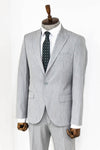 2 Piece Plain Slim Fit Grey Men Suit - Wessi