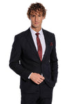 2 Piece Striped Black Men Suit - Wessi