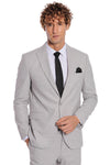 2 Piece Striped Grey Men Suit - Wessi