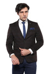 Blazer marrón de corte regular con 4 caídas para hombre - Wessi