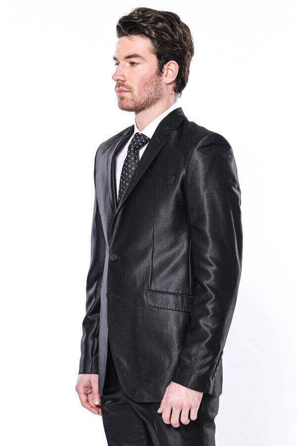 Traje negro brillante 8 Drop - Wessi