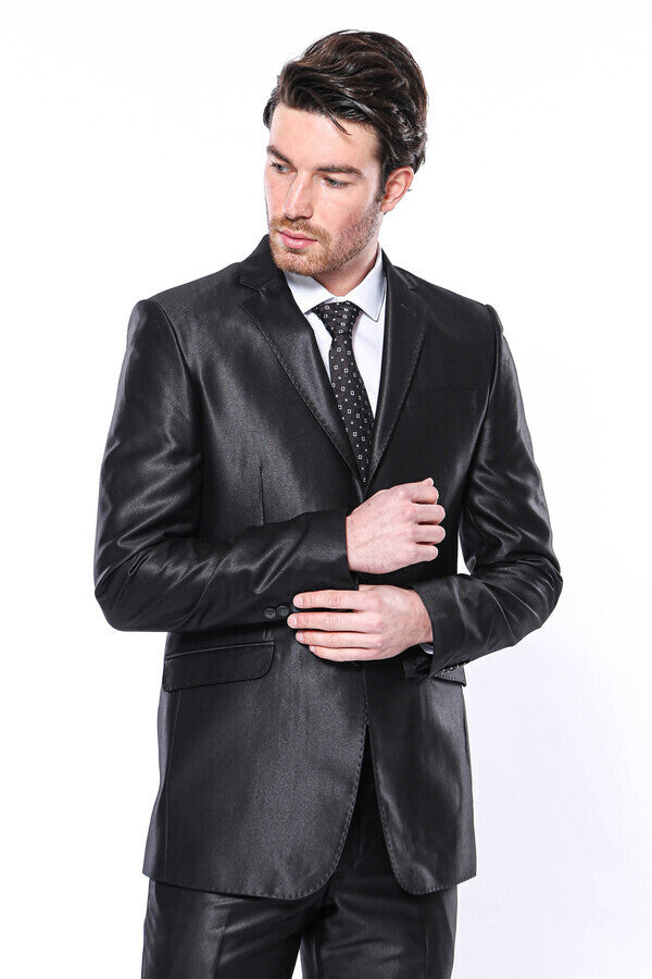 Traje negro brillante 8 Drop - Wessi