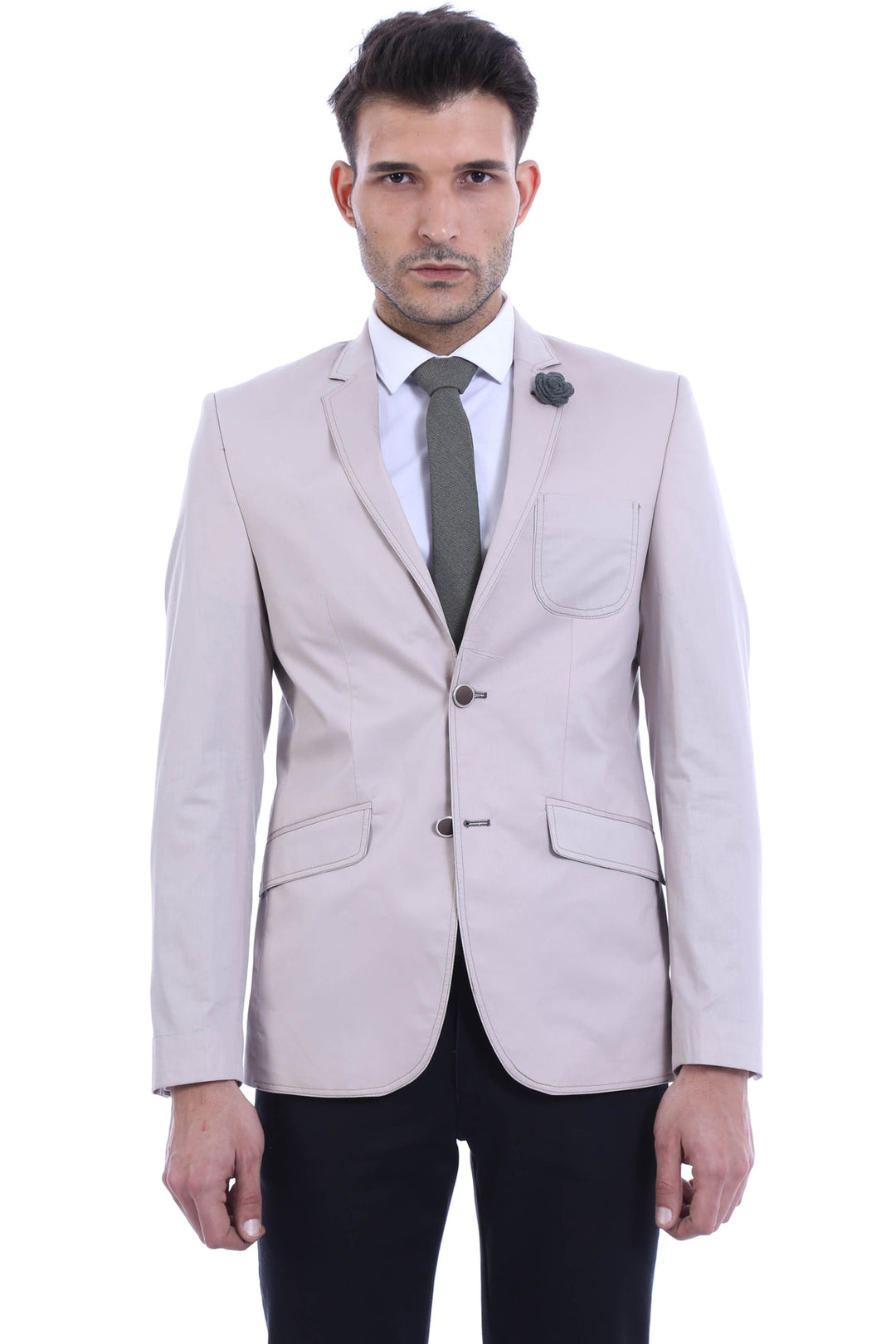 Blazer beige claro con parches - Wessi