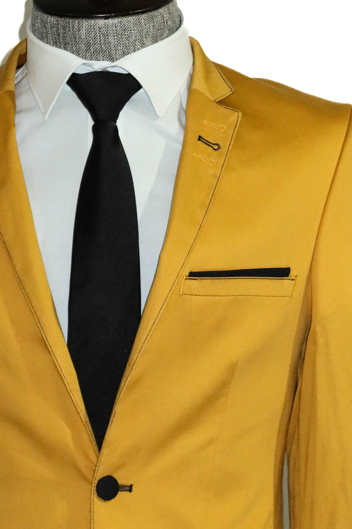 Single Button Collar Garni Tippet Yellow Jacket-Wessi