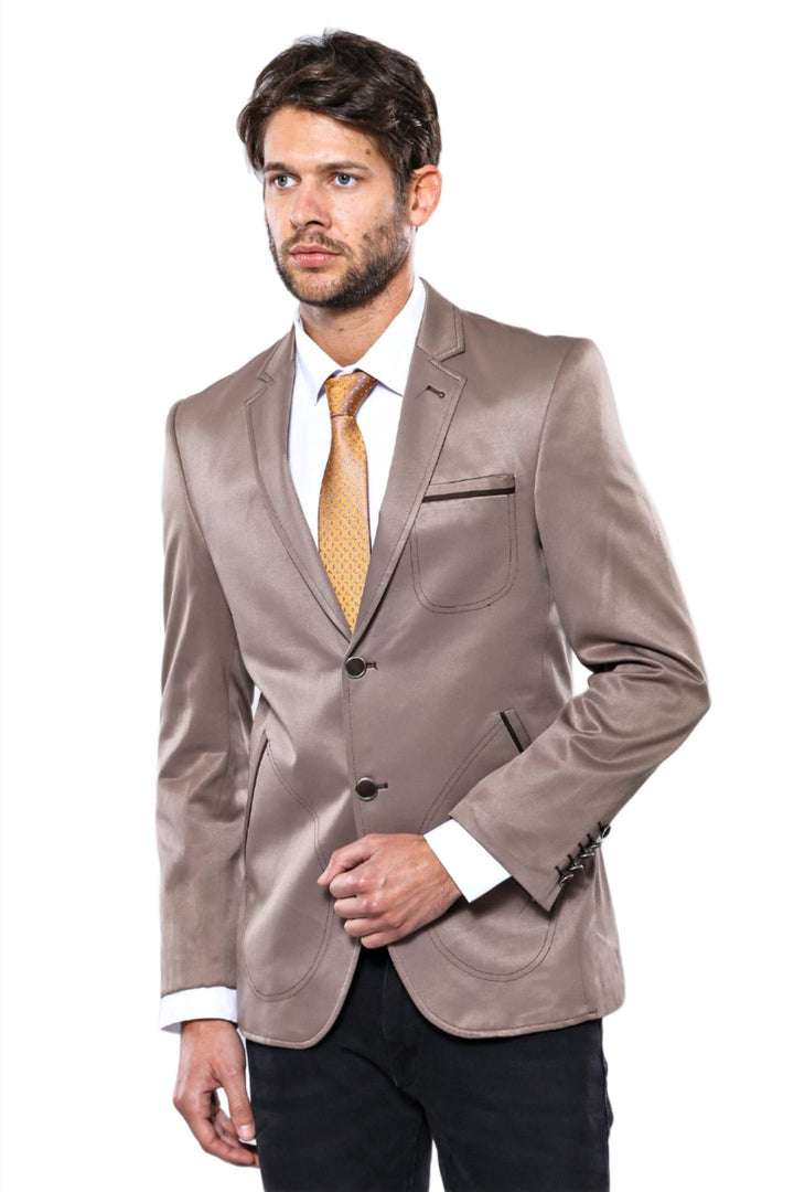 Blazer beige con bolsillos de parche | Wessi