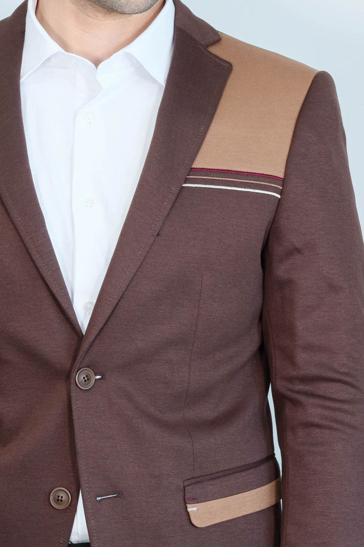 Model Slim Fit Kahverengi Blazer - Wessi