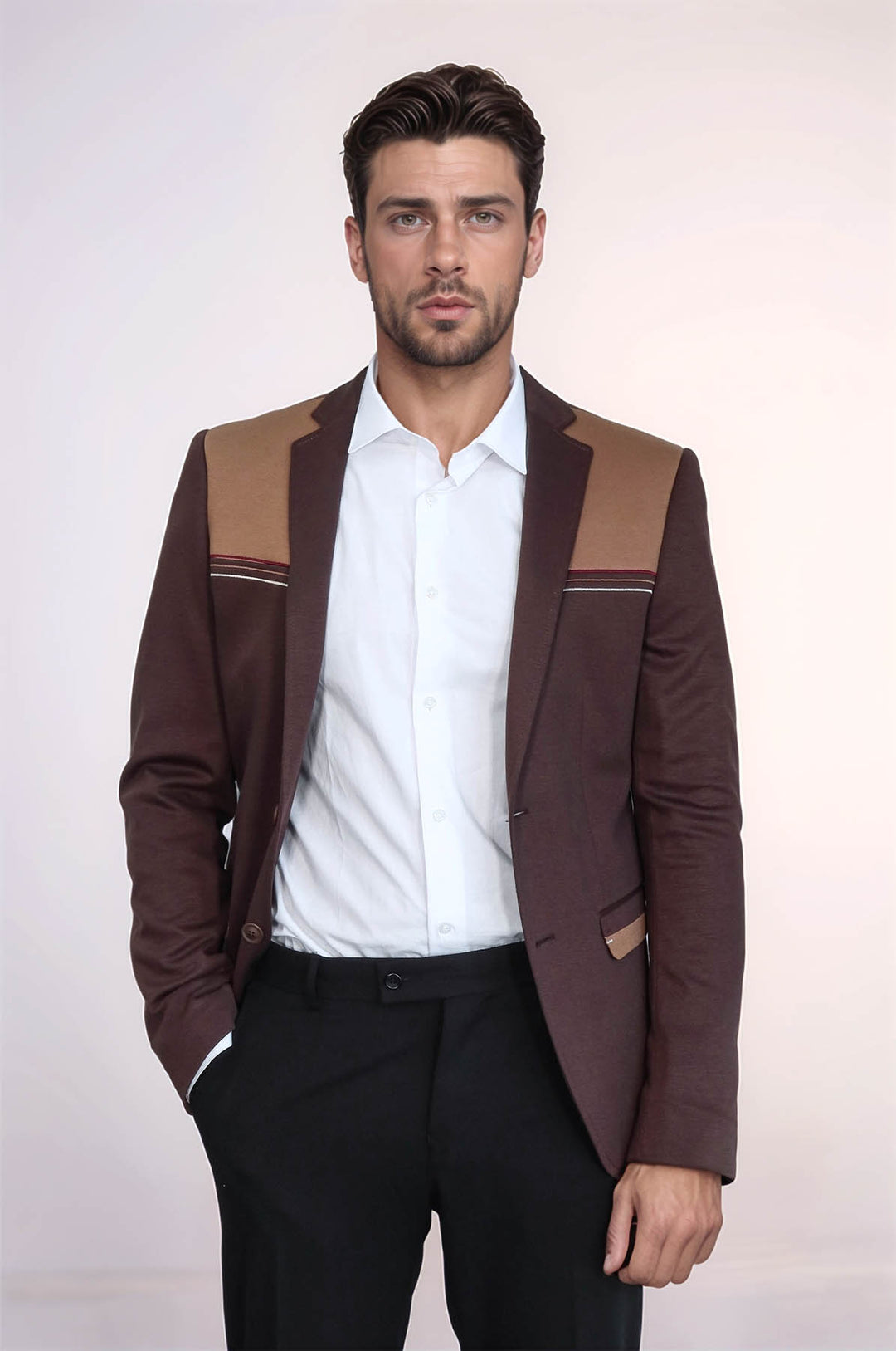 Model Slim Fit Kahverengi Blazer - Wessi