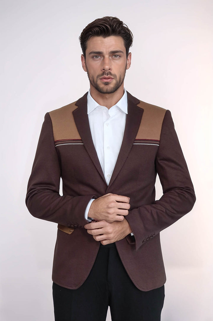 Model Slim Fit Kahverengi Blazer - Wessi