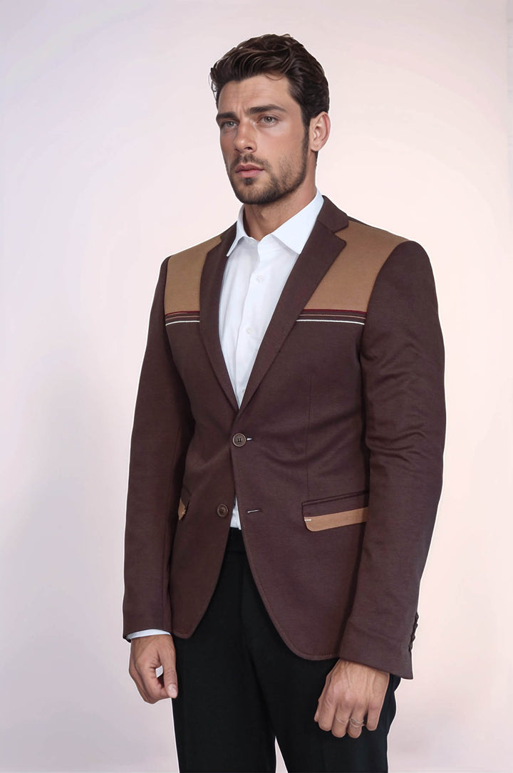 Model Slim Fit Kahverengi Blazer - Wessi