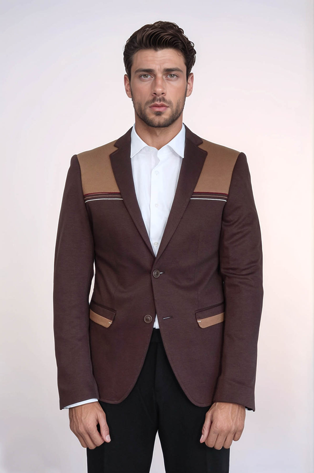 Model Slim Fit Kahverengi Blazer - Wessi