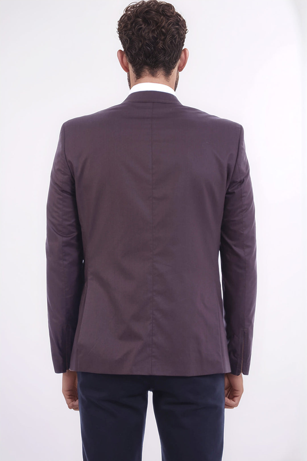 2 Button Pocket Zipper Brown Jacket-Wessi