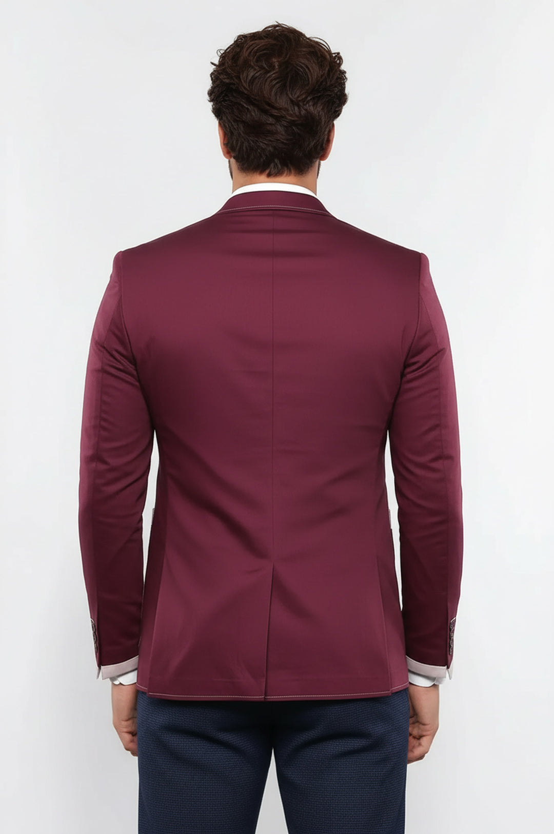 2 Button Bag Pocket Burgundy Jacket-Wessi