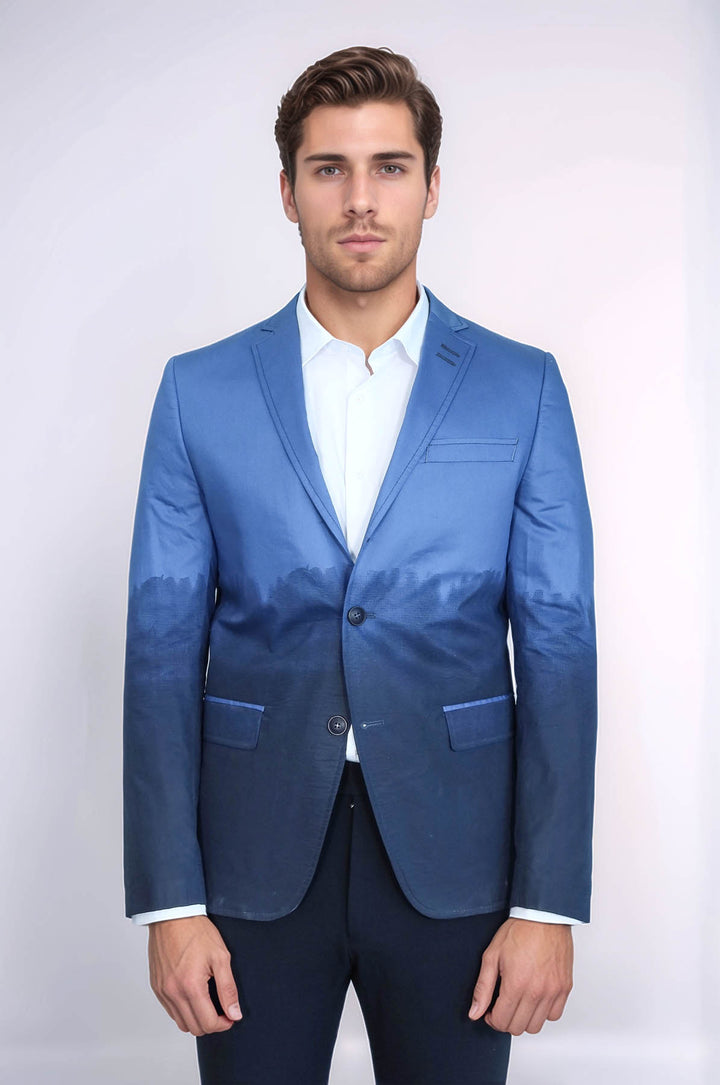Dar Kesim Pamuk Mavi Blazer - Wessi